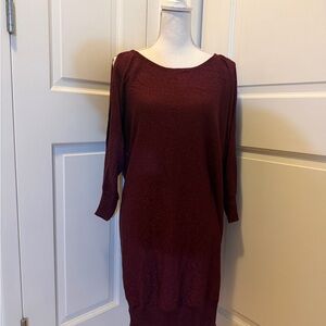 Worthington Burgundy Shimmer Knit Top